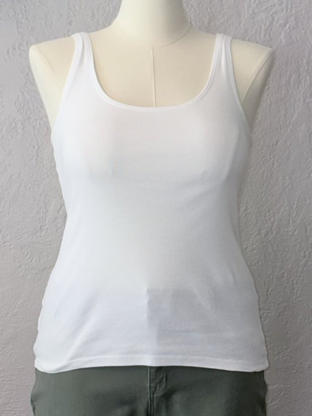 LOFT White 100% Cotton Basic Tank Top Clean Classic Minimalist Large